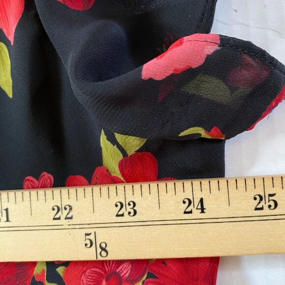 Studio 1 Black Floral Print Chiffon Top Size 22W Dark Fairy Goth Witchy Romantic - Picture 6 of 7